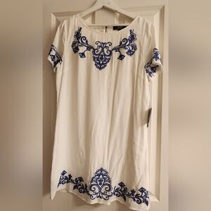 NWT Lulus white/blue dress